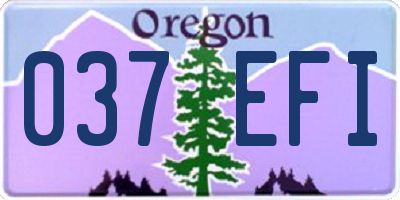 OR license plate 037EFI