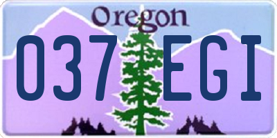 OR license plate 037EGI