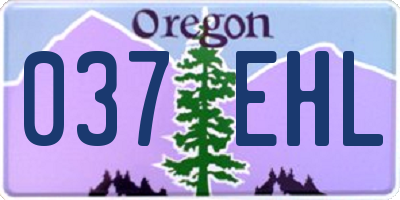 OR license plate 037EHL