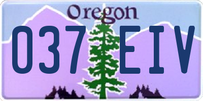OR license plate 037EIV