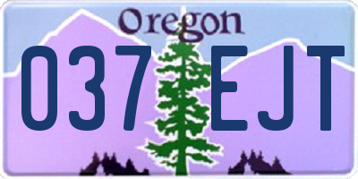 OR license plate 037EJT