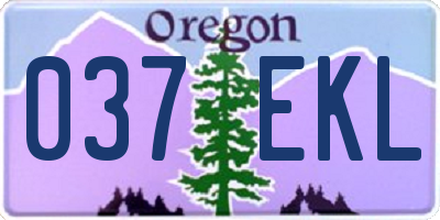 OR license plate 037EKL