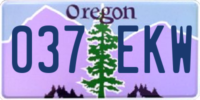 OR license plate 037EKW