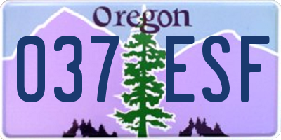 OR license plate 037ESF