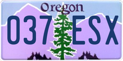 OR license plate 037ESX