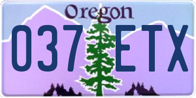 OR license plate 037ETX
