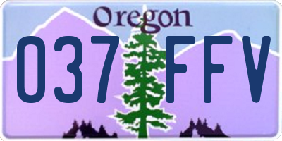 OR license plate 037FFV