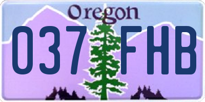 OR license plate 037FHB
