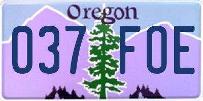 OR license plate 037FOE