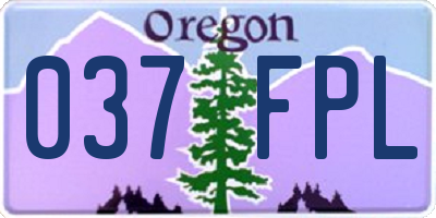OR license plate 037FPL