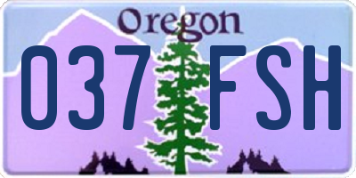 OR license plate 037FSH