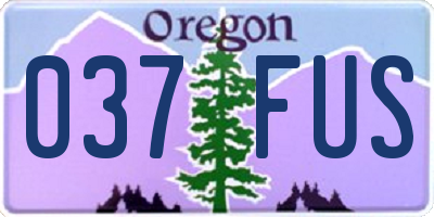 OR license plate 037FUS