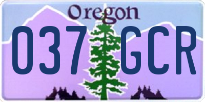 OR license plate 037GCR