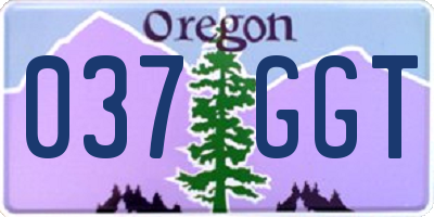 OR license plate 037GGT