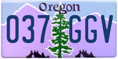 OR license plate 037GGV
