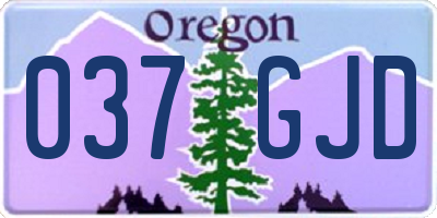 OR license plate 037GJD