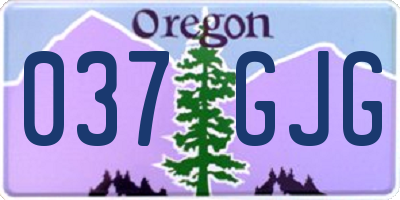 OR license plate 037GJG