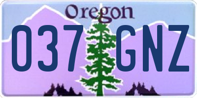 OR license plate 037GNZ