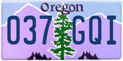 OR license plate 037GQI