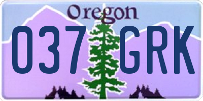 OR license plate 037GRK