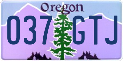 OR license plate 037GTJ