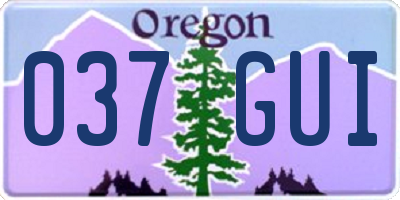 OR license plate 037GUI