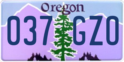 OR license plate 037GZO