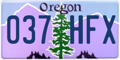 OR license plate 037HFX