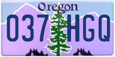 OR license plate 037HGQ