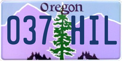 OR license plate 037HIL