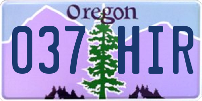 OR license plate 037HIR