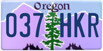 OR license plate 037HKR
