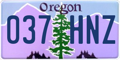 OR license plate 037HNZ