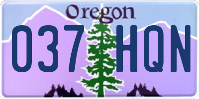 OR license plate 037HQN