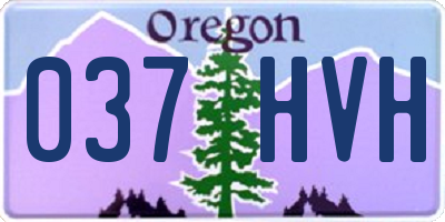 OR license plate 037HVH