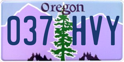 OR license plate 037HVY