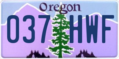 OR license plate 037HWF