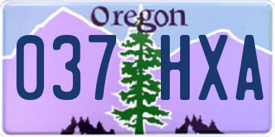 OR license plate 037HXA