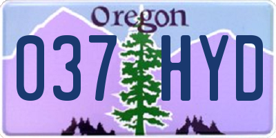 OR license plate 037HYD