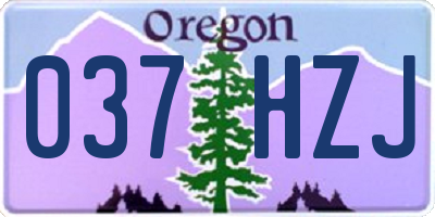 OR license plate 037HZJ