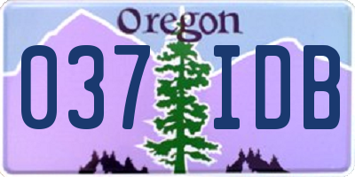 OR license plate 037IDB