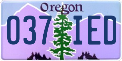 OR license plate 037IED