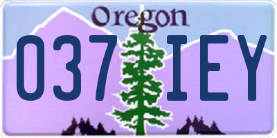 OR license plate 037IEY