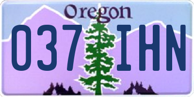 OR license plate 037IHN