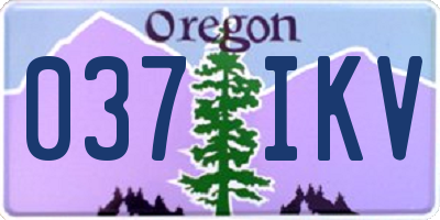 OR license plate 037IKV