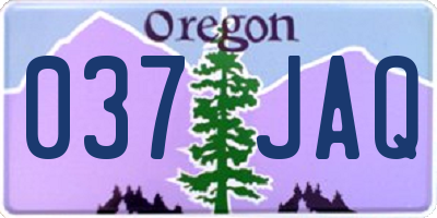 OR license plate 037JAQ