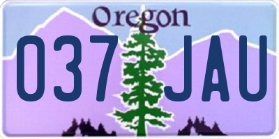 OR license plate 037JAU