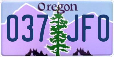 OR license plate 037JFO
