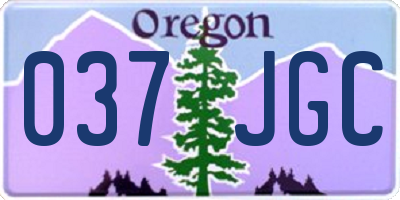 OR license plate 037JGC