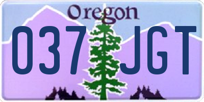 OR license plate 037JGT